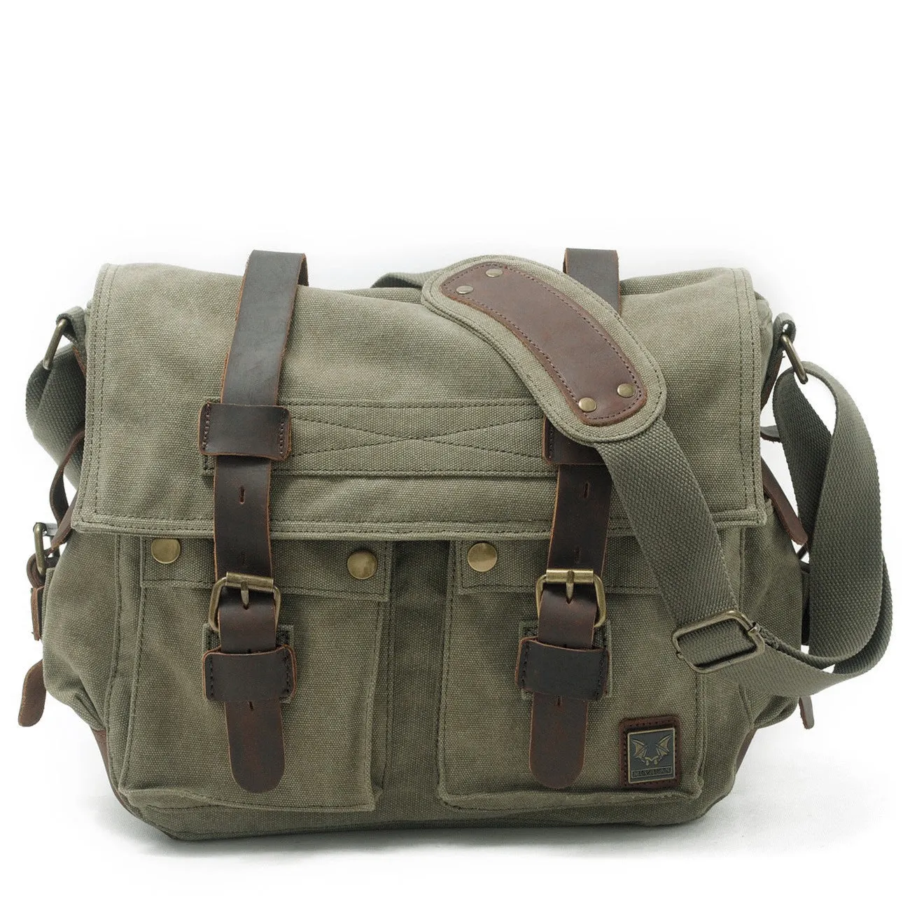 14'' Canvas And Leather Messenger Bag Mens Canvas Courier Bag Canvas Messenger Bags