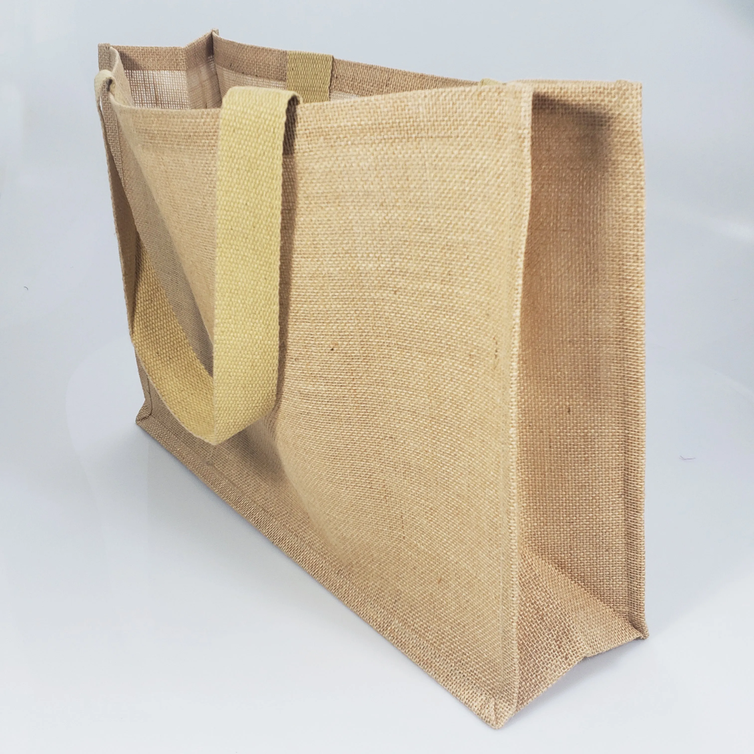 48 ct Extra Large Jute - Burlap Shopping Tote Bags - TJ879 - Case