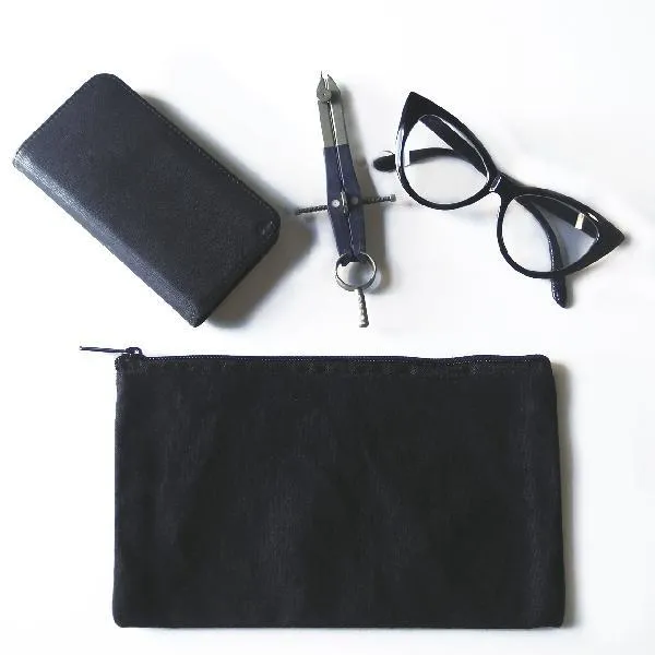 6 ct Recycled Canvas Flat Zipper Pouch - By Bundle