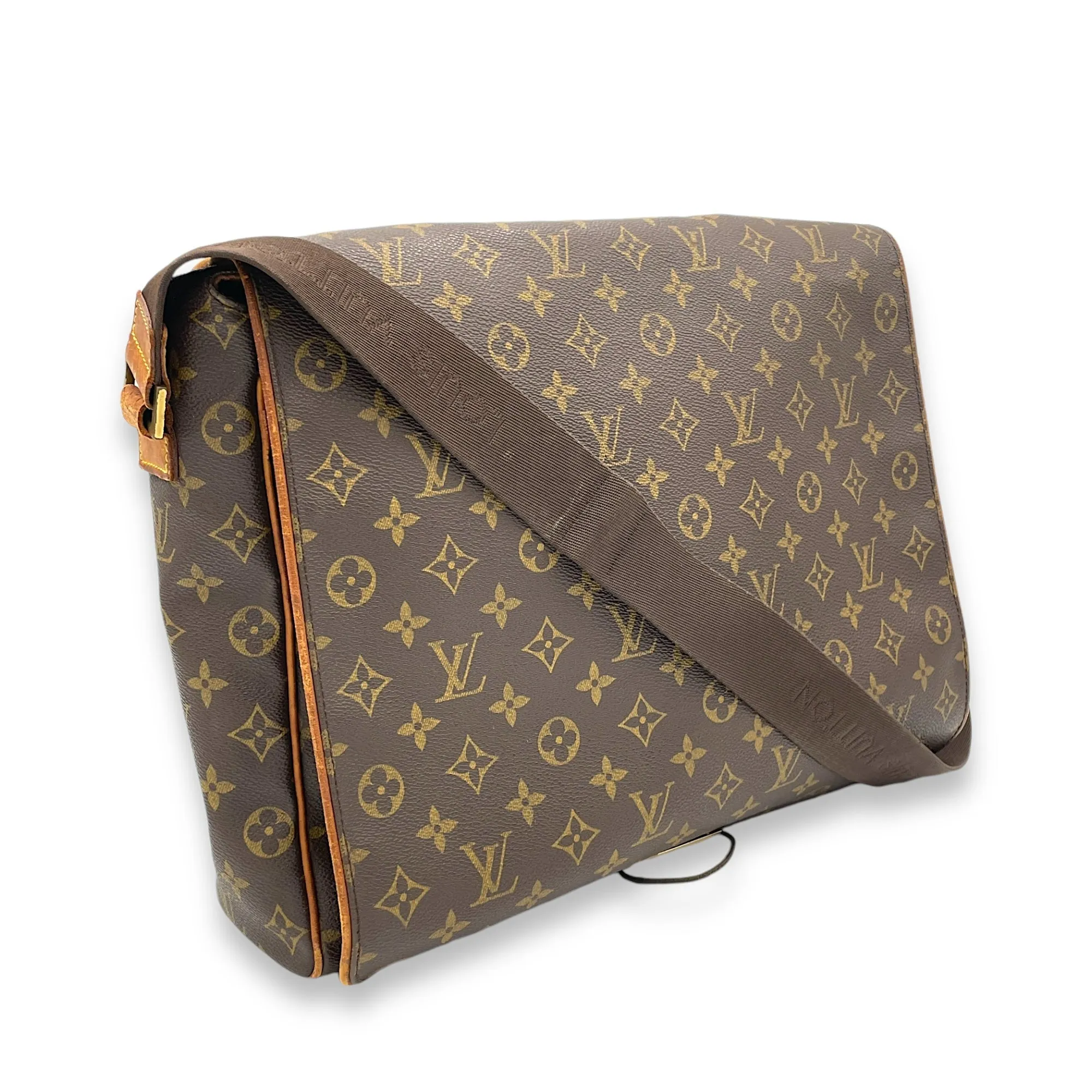 Abbesses Messenger bag in Monogram coated canvas, Gold Hardware