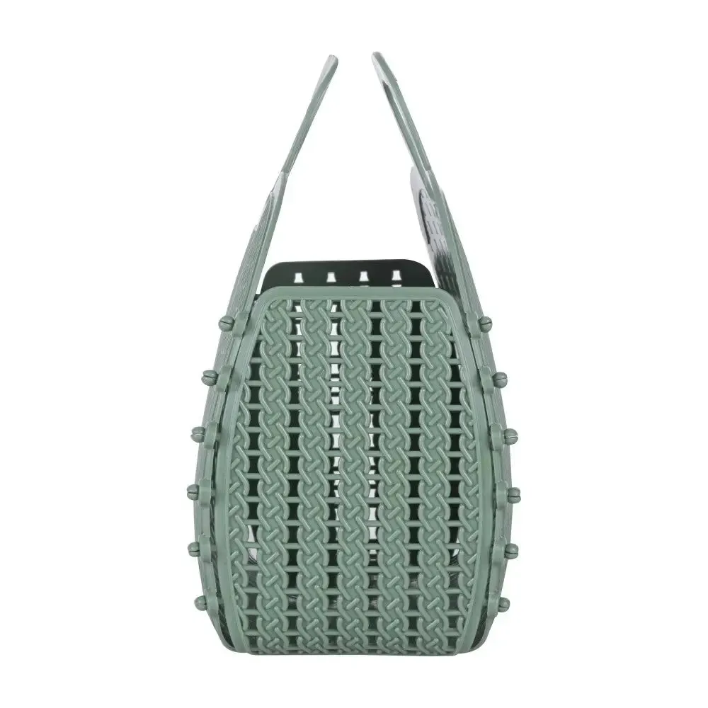 Almond Green Foldable Mini Plastic Women's Tote Bag