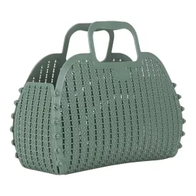 Almond Green Foldable Mini Plastic Women's Tote Bag