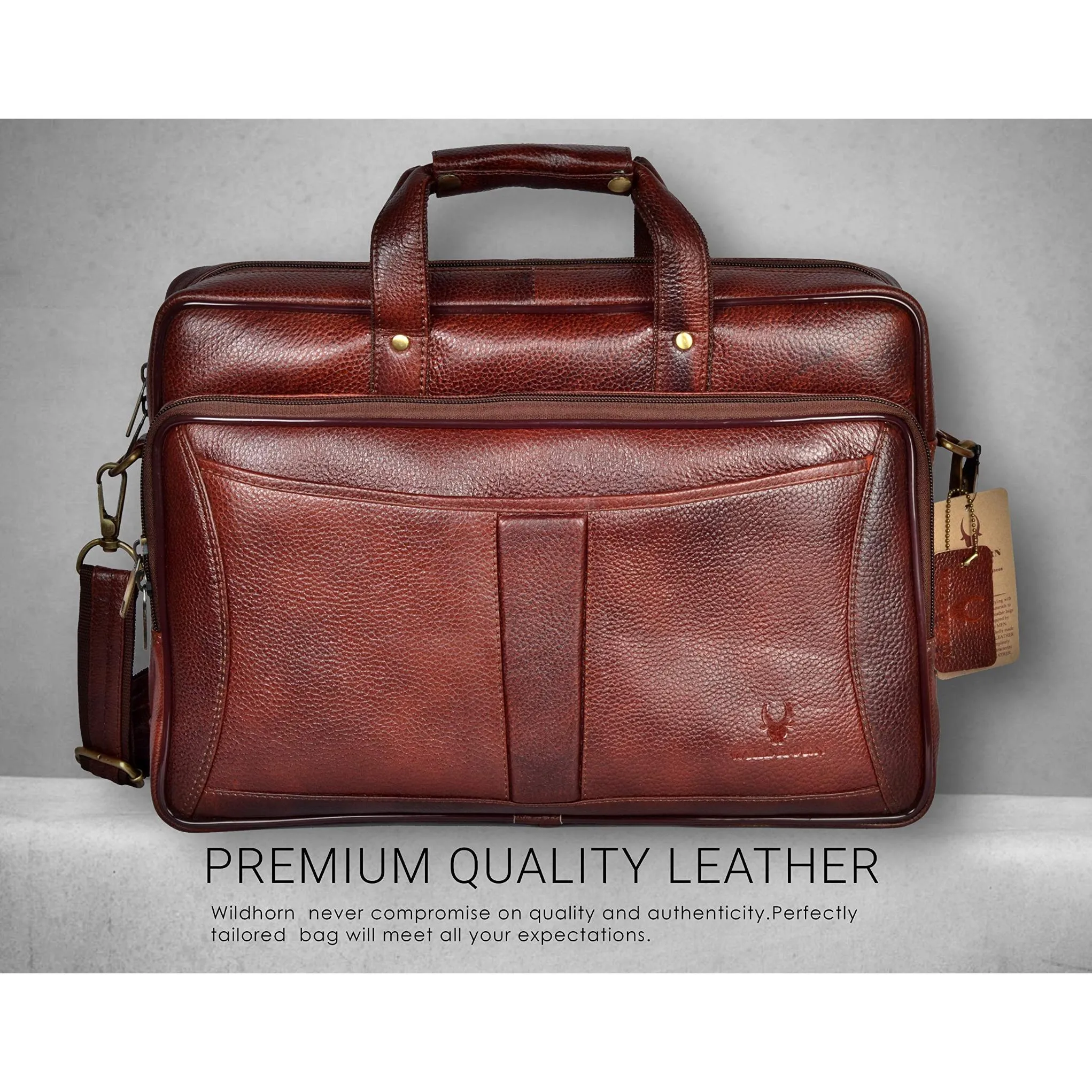 ANDREW Leather Laptop Messenger Bag for Men