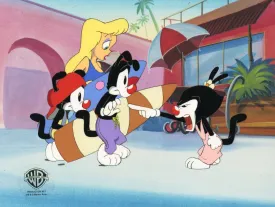 Animaniacs Original Production Cel with Matching Drawing: Yakko, Wakko,Dot and Nurse