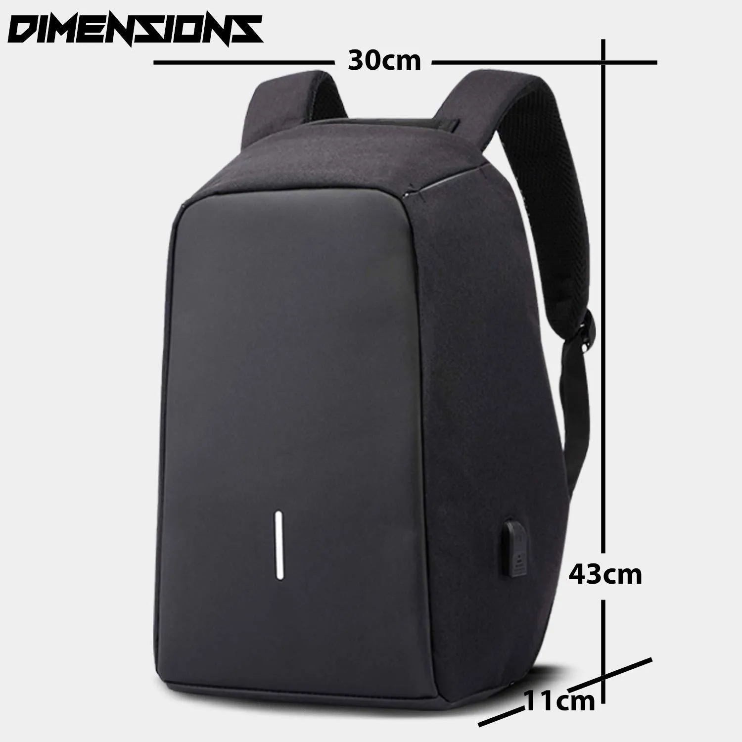 Anti-Theft Water Resistant Computer USB Charging Port Lightweight Laptop Backpack Bag Fitting 15.6-inch Laptops Tablets