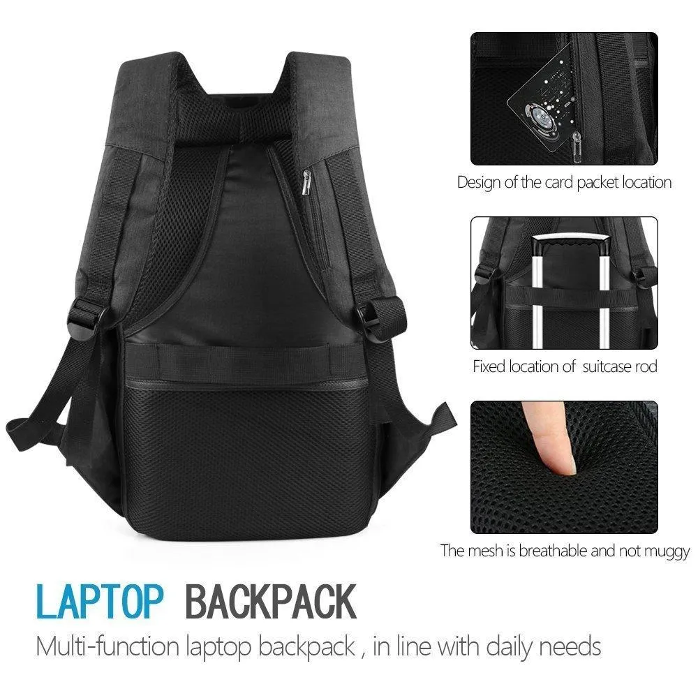 Anti-Theft Water Resistant Computer USB Charging Port Lightweight Laptop Backpack Bag Fitting 15.6-inch Laptops Tablets