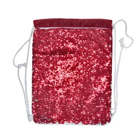 Bags - Sequin DRAWSTRING Bag - 38.5cm x 30cm - RED