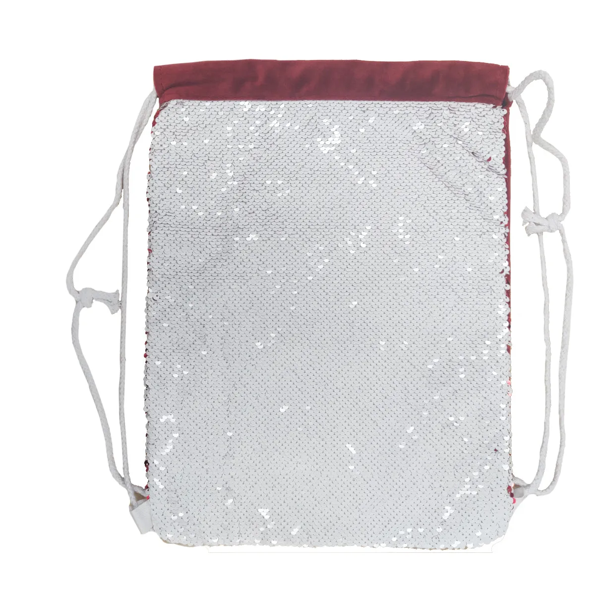 Bags - Sequin DRAWSTRING Bag - 38.5cm x 30cm - RED