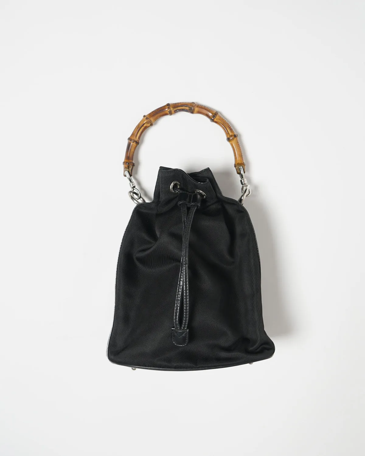 Bamboo Handle Pouch Hand Bag