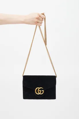 Black & Gold Velvet Marmont Bag