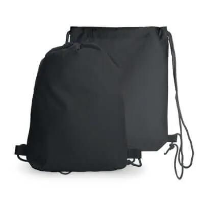 Black Cotton Drawstring Bag