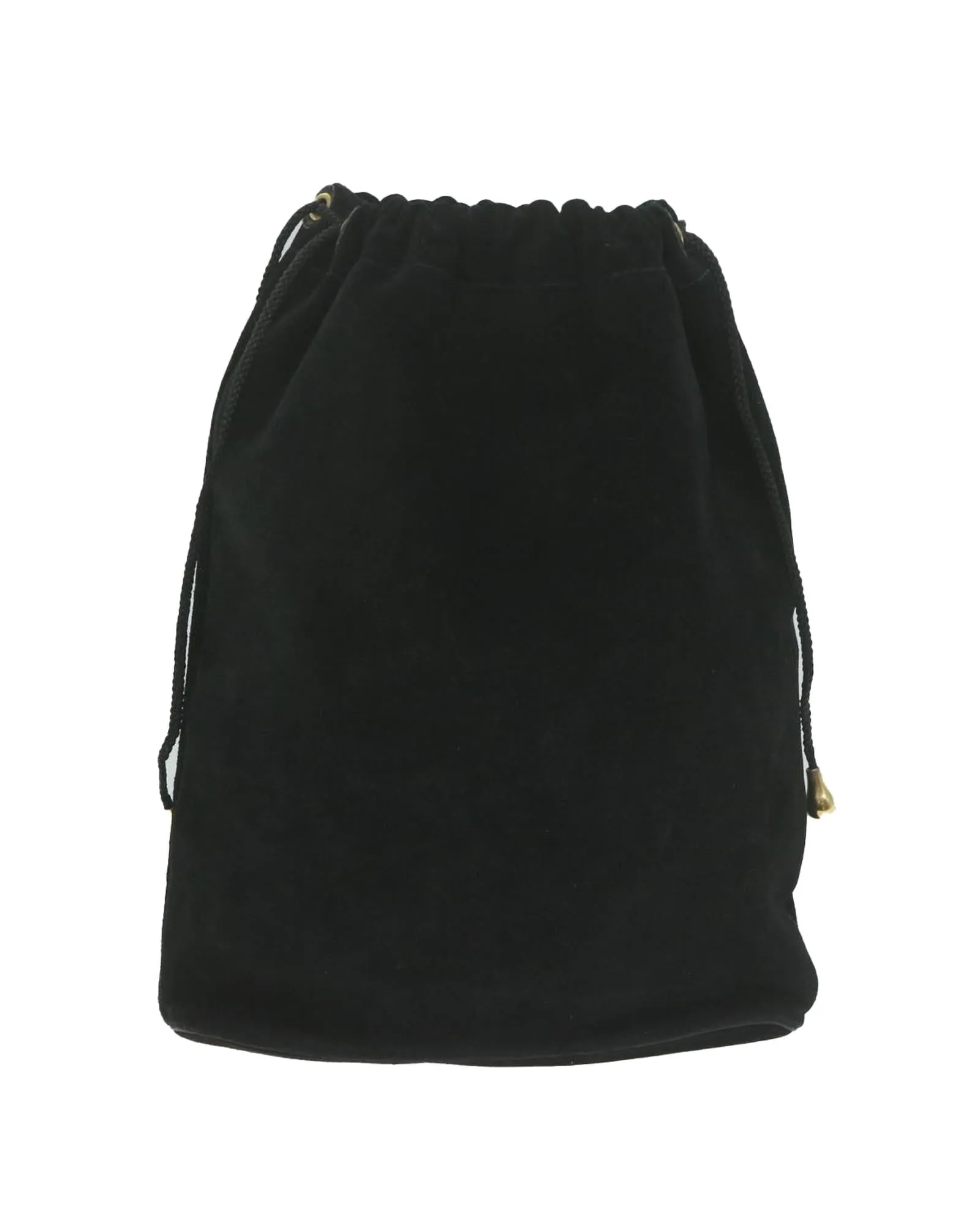 Black Suede Drawstring Pouch - Italian-Made Luxury Accessory