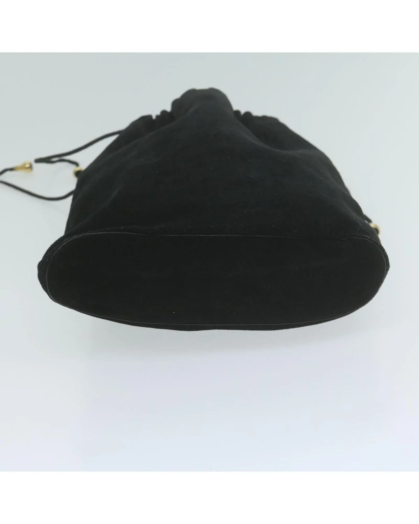 Black Suede Drawstring Pouch - Italian-Made Luxury Accessory