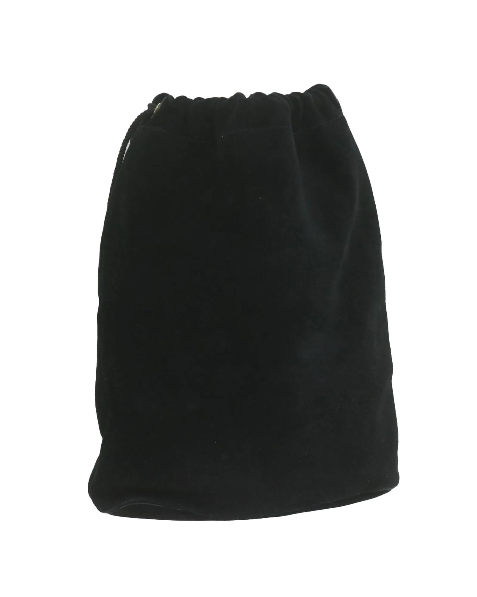 Black Suede Drawstring Pouch - Italian-Made Luxury Accessory