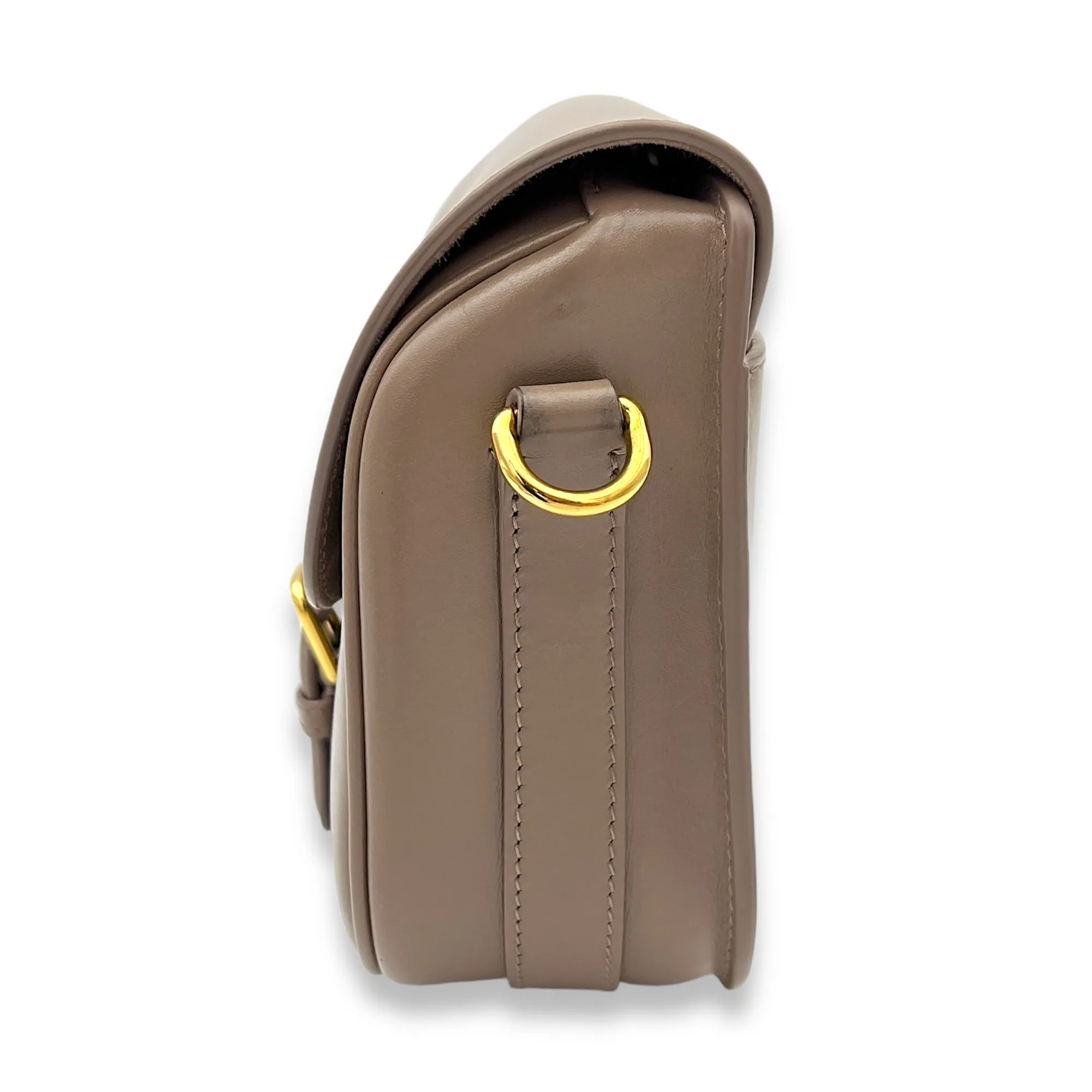 Bobby Crossbody Bag Brown in Calfskin, Gold hardware