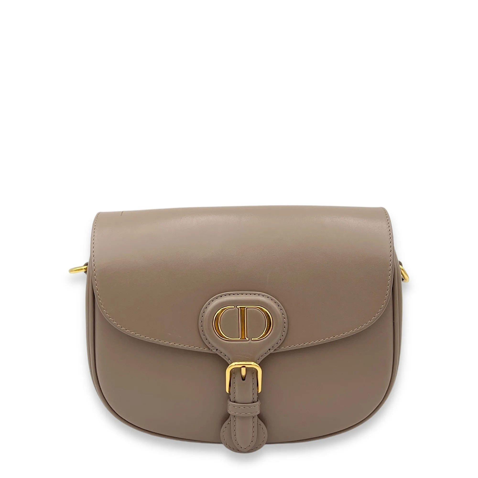 Bobby Crossbody Bag Brown in Calfskin, Gold hardware