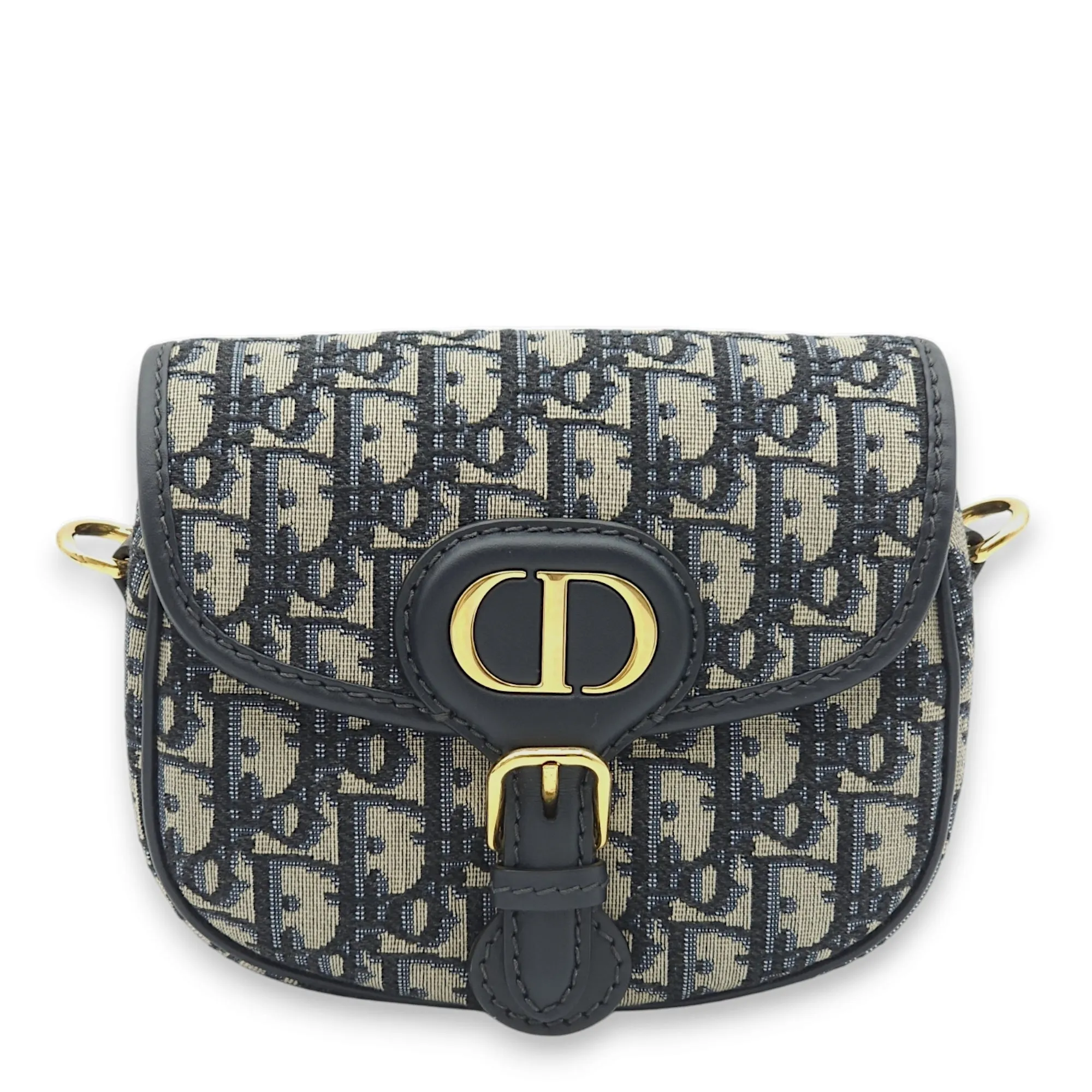 Bobby Small Blue Oblique Crossbody Bag in Jacquard, Gold hardware