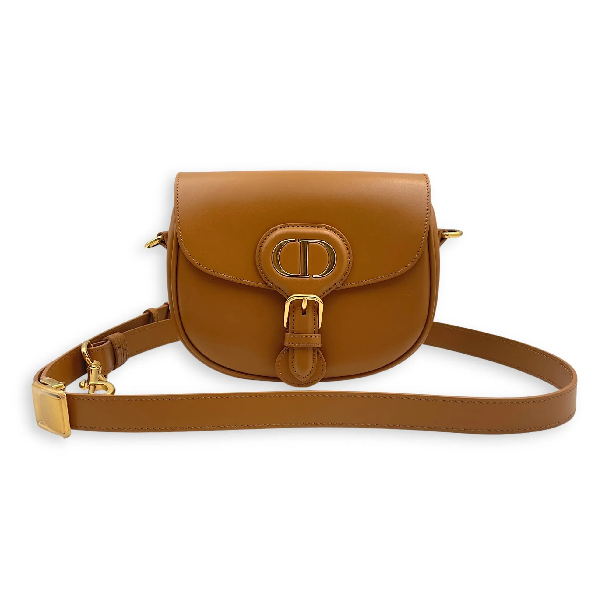 Bobby Small Camel Crossbody Bag in Smooth Calf, Gold hardware