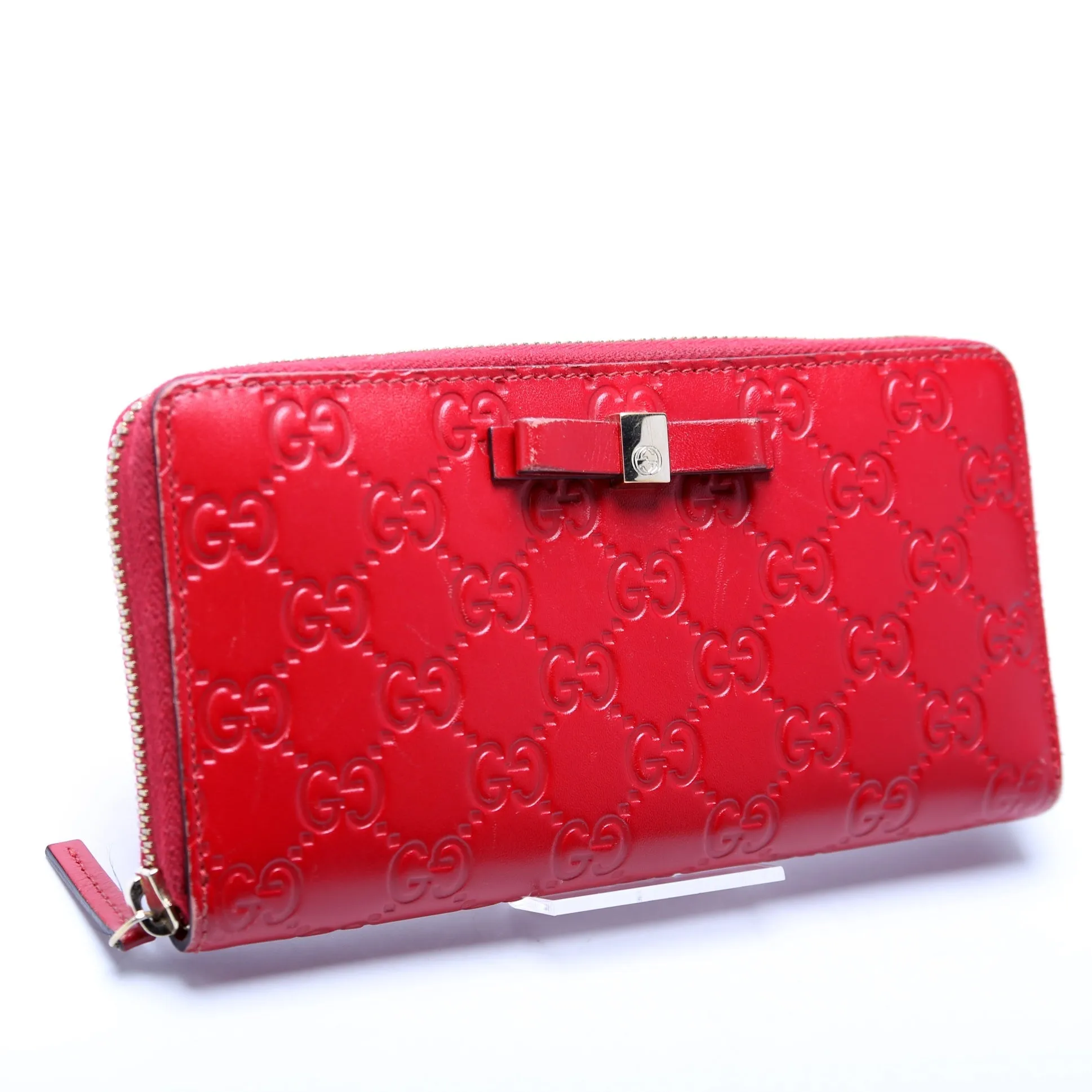 Bow Zip Around Wallet Guccissima