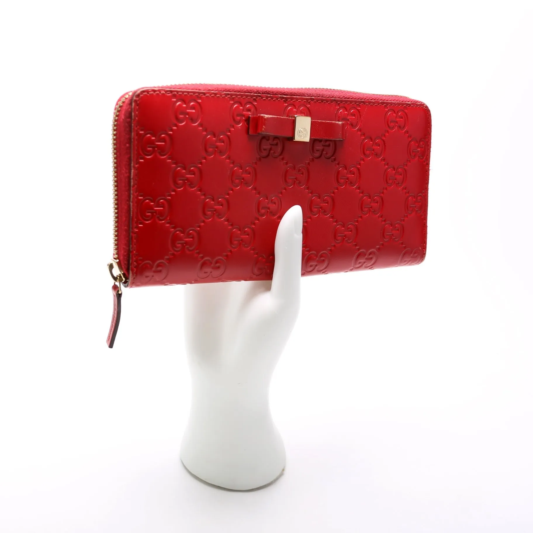 Bow Zip Around Wallet Guccissima