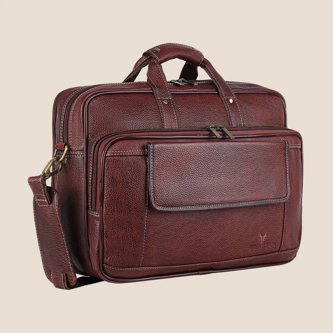 BRADFORD Leather Laptop Messenger Bag for Men