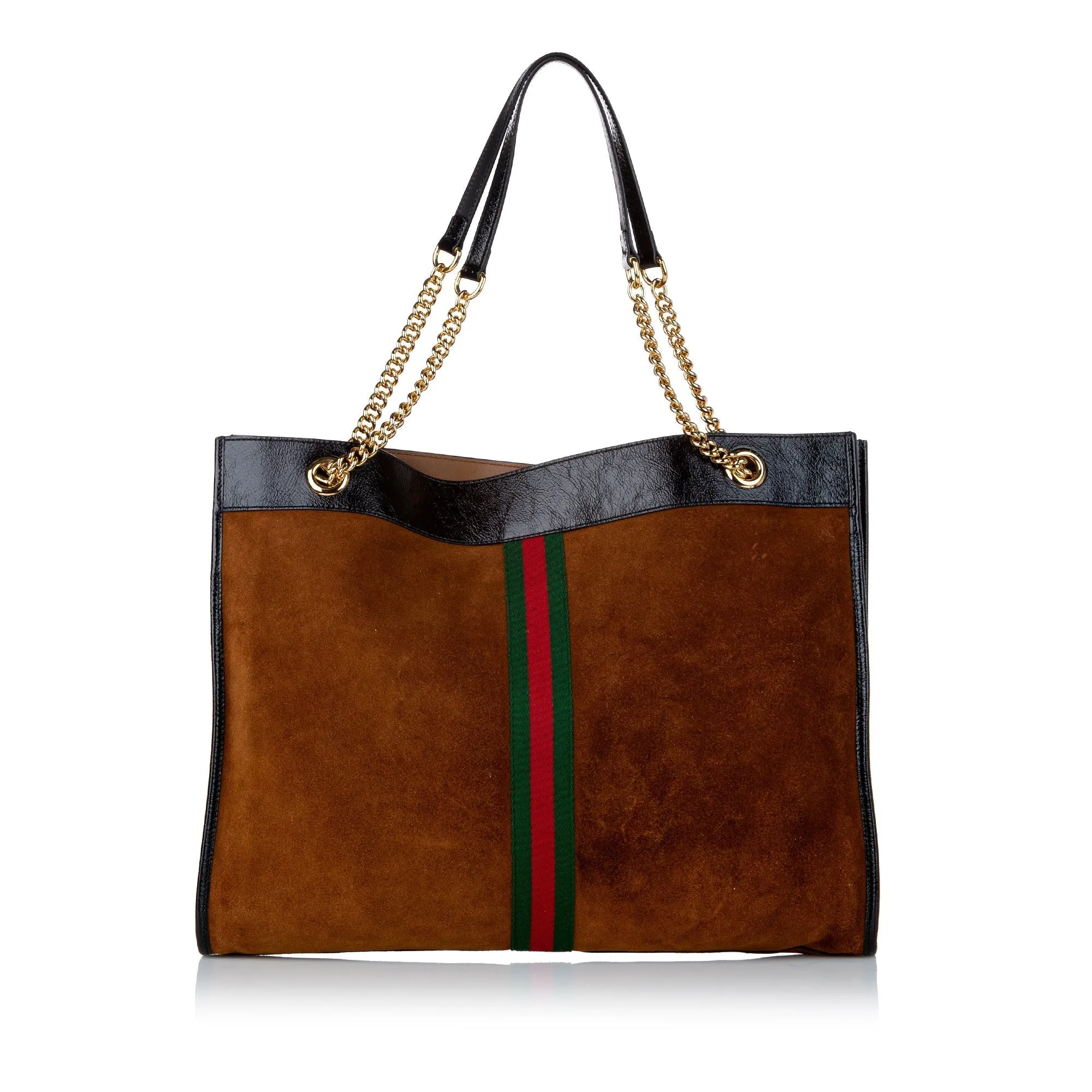 Brown Gucci Suede Rajah Tote Bag