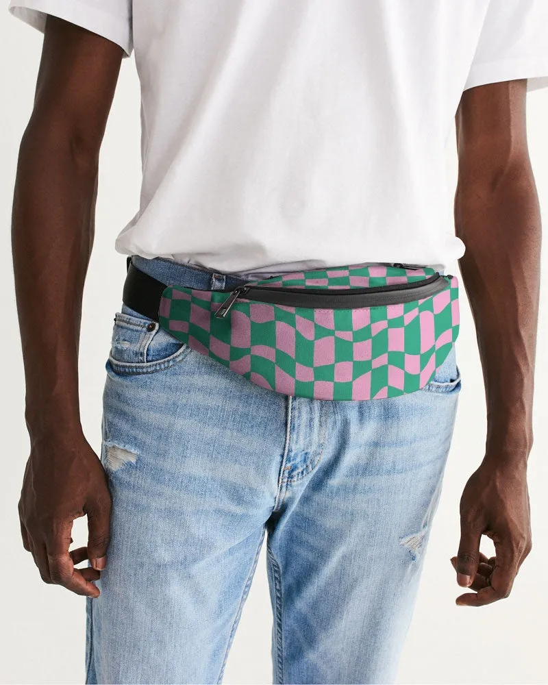 Bubblegum & Green Checkerboard Crossbody Sling Bag