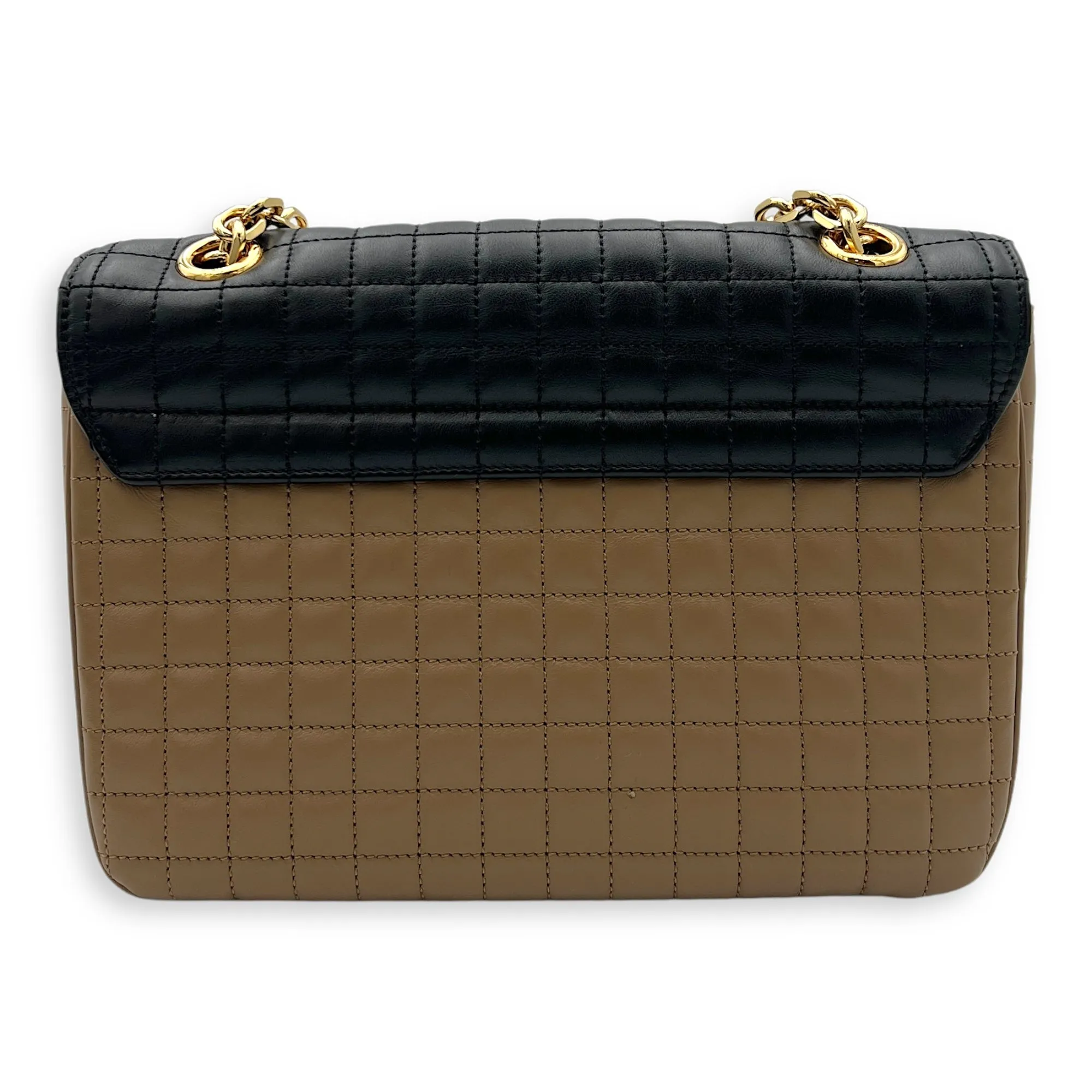 C Crossbody Bag Black in Calfskin, Gold hardware