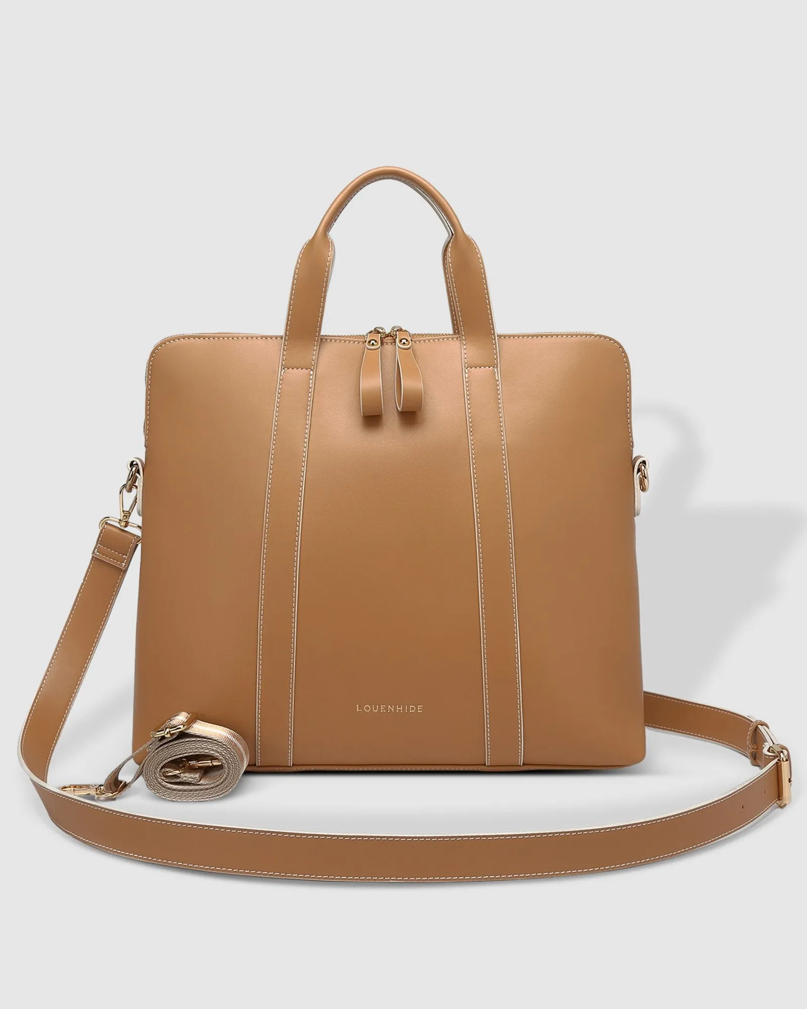 Camel Contrast Trim Laptop Bag