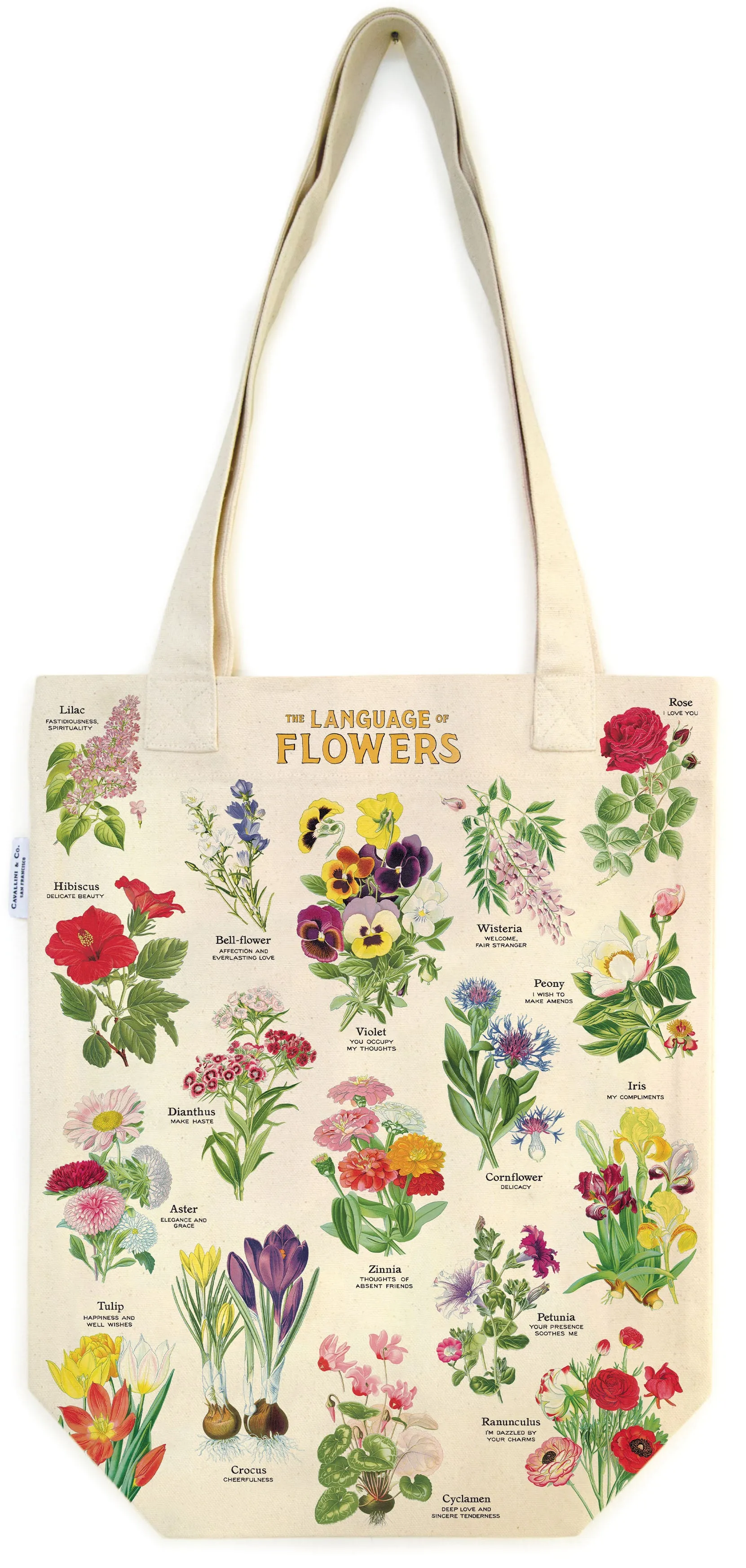 Cavallini & Co. Language of Flowers Cotton Tote Bag