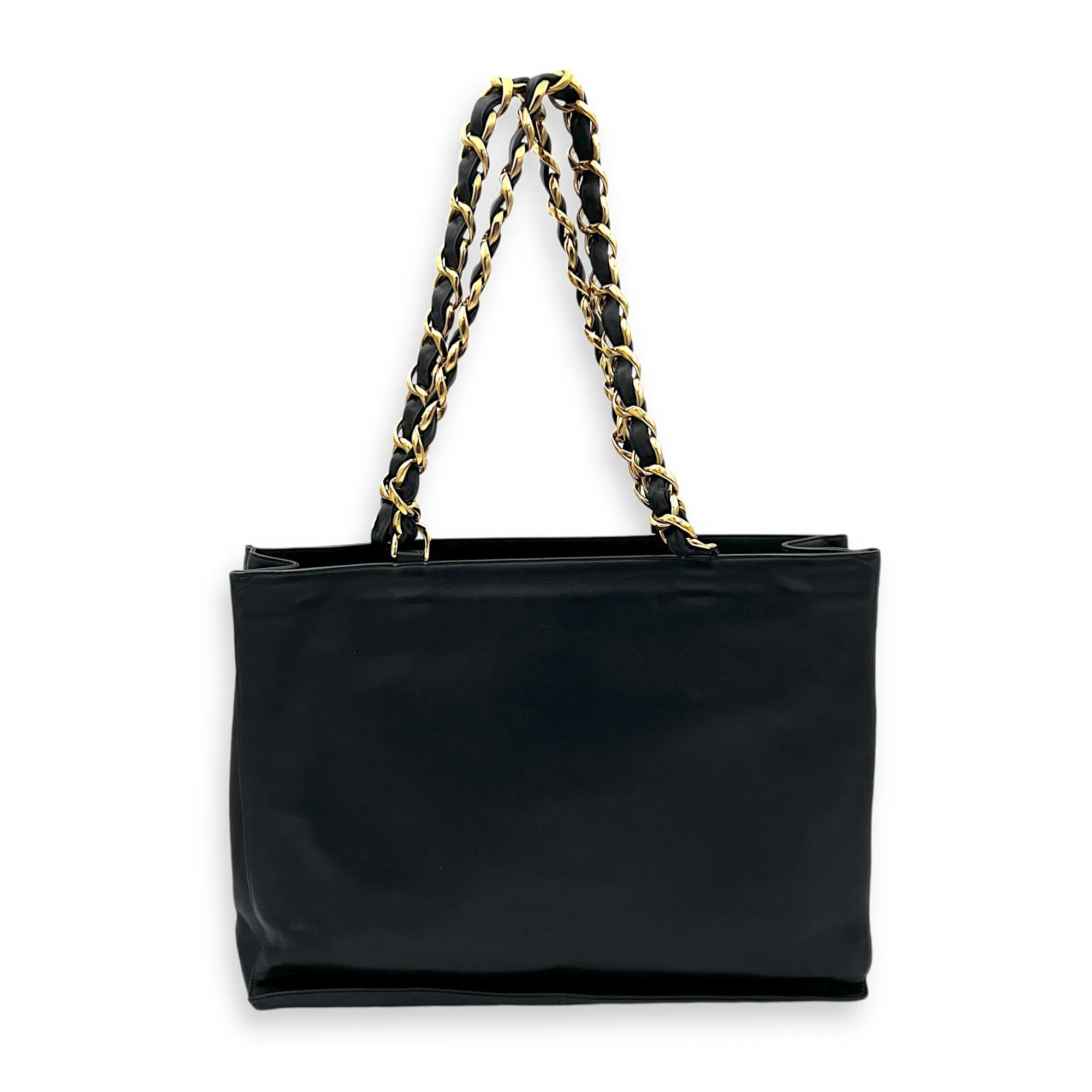 CC Black Tote Bag in Lambskin, Gold hardware