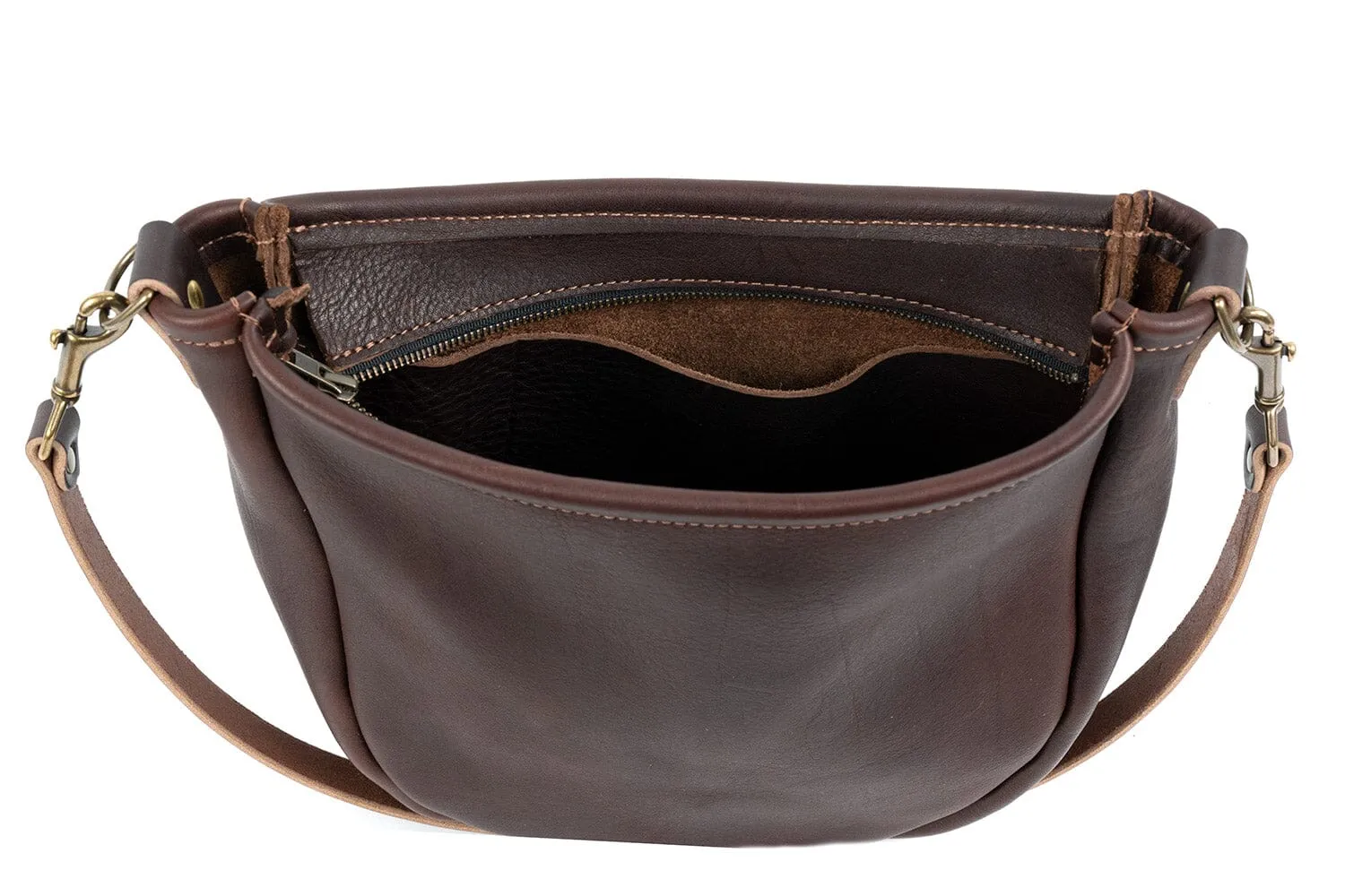 CELESTE LEATHER HOBO BAG - LARGE - RAVEN