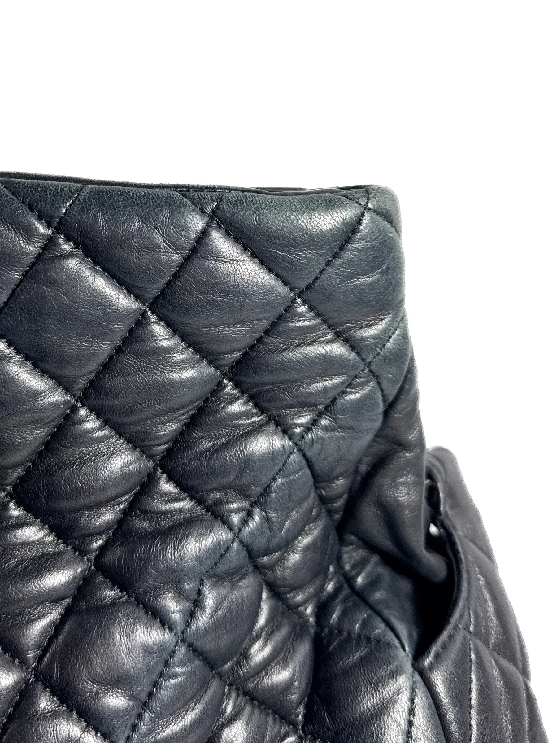 Chanel black quilted leather Paris-Moscow red square Kremlin hobo 12904566