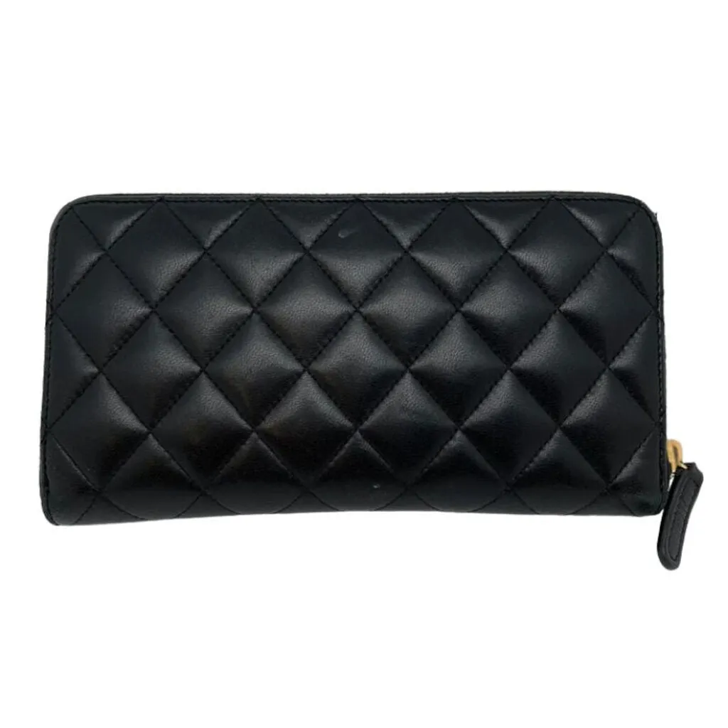 Chanel Quilted Lambskin Zip Wallet