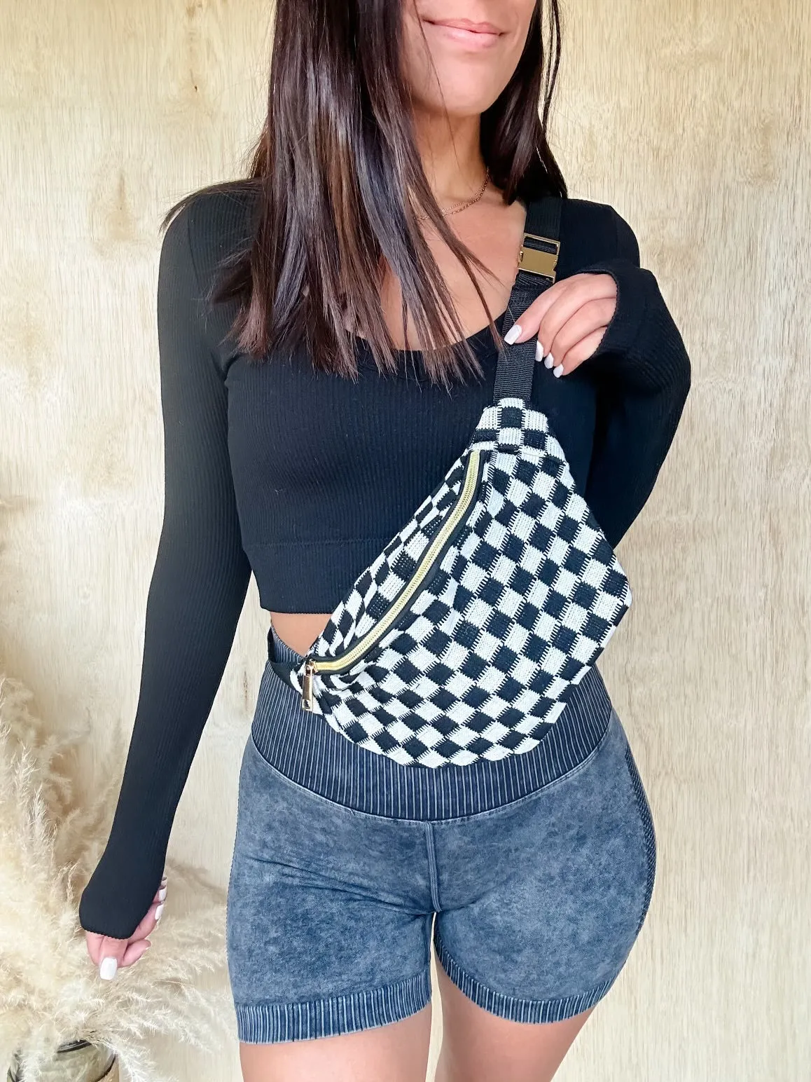 Checkered Crossbody Sling Bag