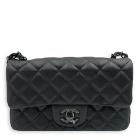 Classic So Black Mini Rectangle Mini Black Crossbody Bag in Lambskin, So Black hardware