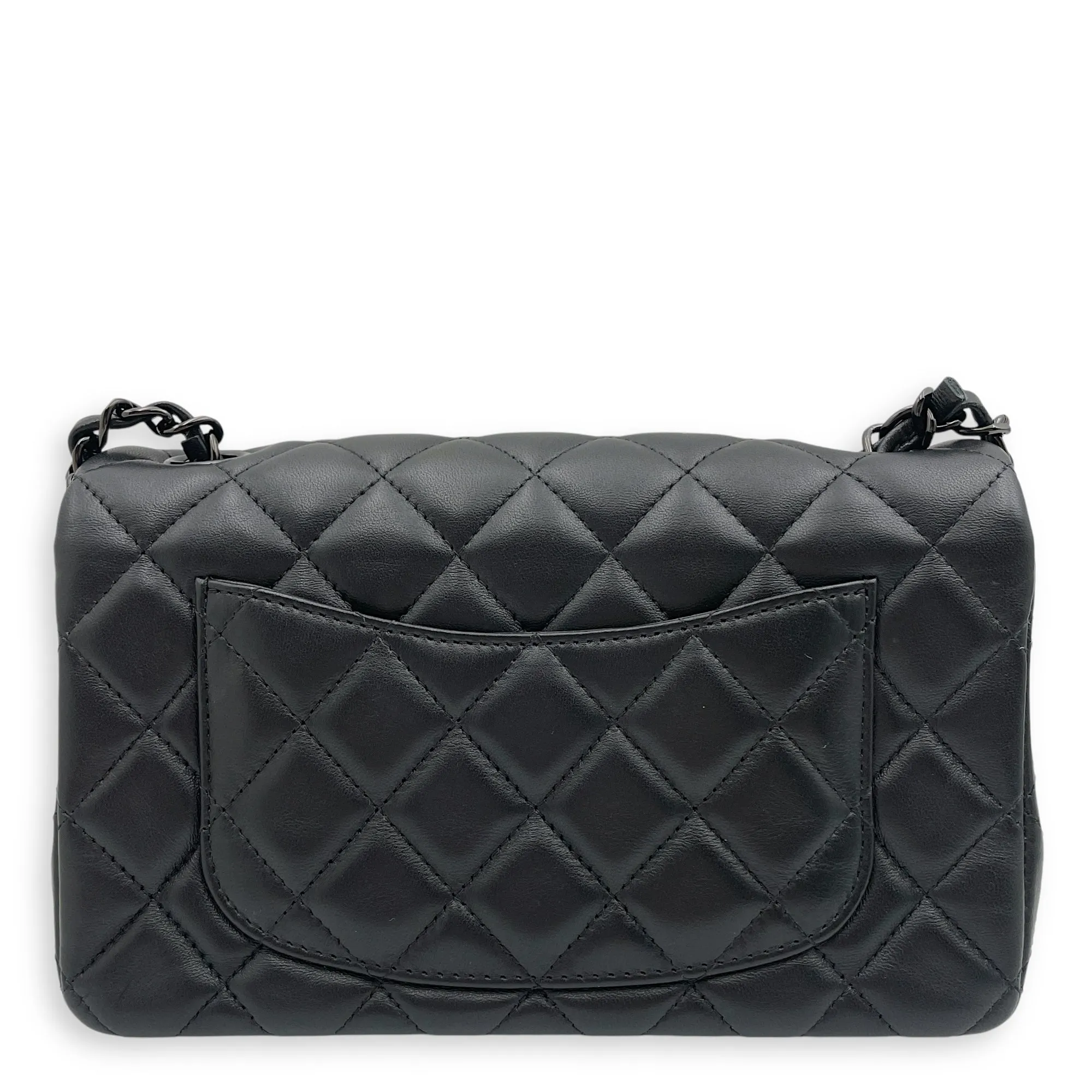 Classic So Black Mini Rectangle Mini Black Crossbody Bag in Lambskin, So Black hardware