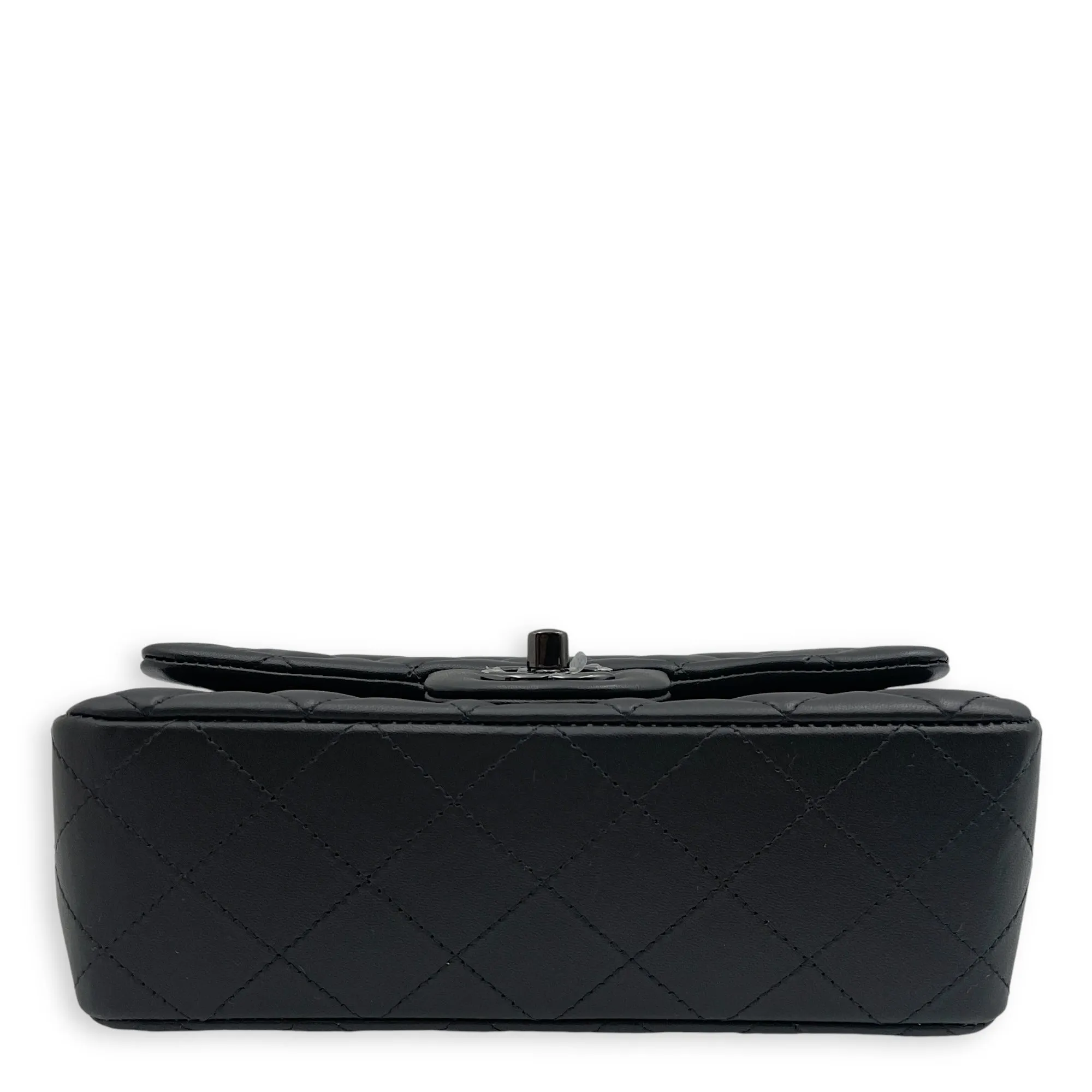 Classic So Black Mini Rectangle Mini Black Crossbody Bag in Lambskin, So Black hardware