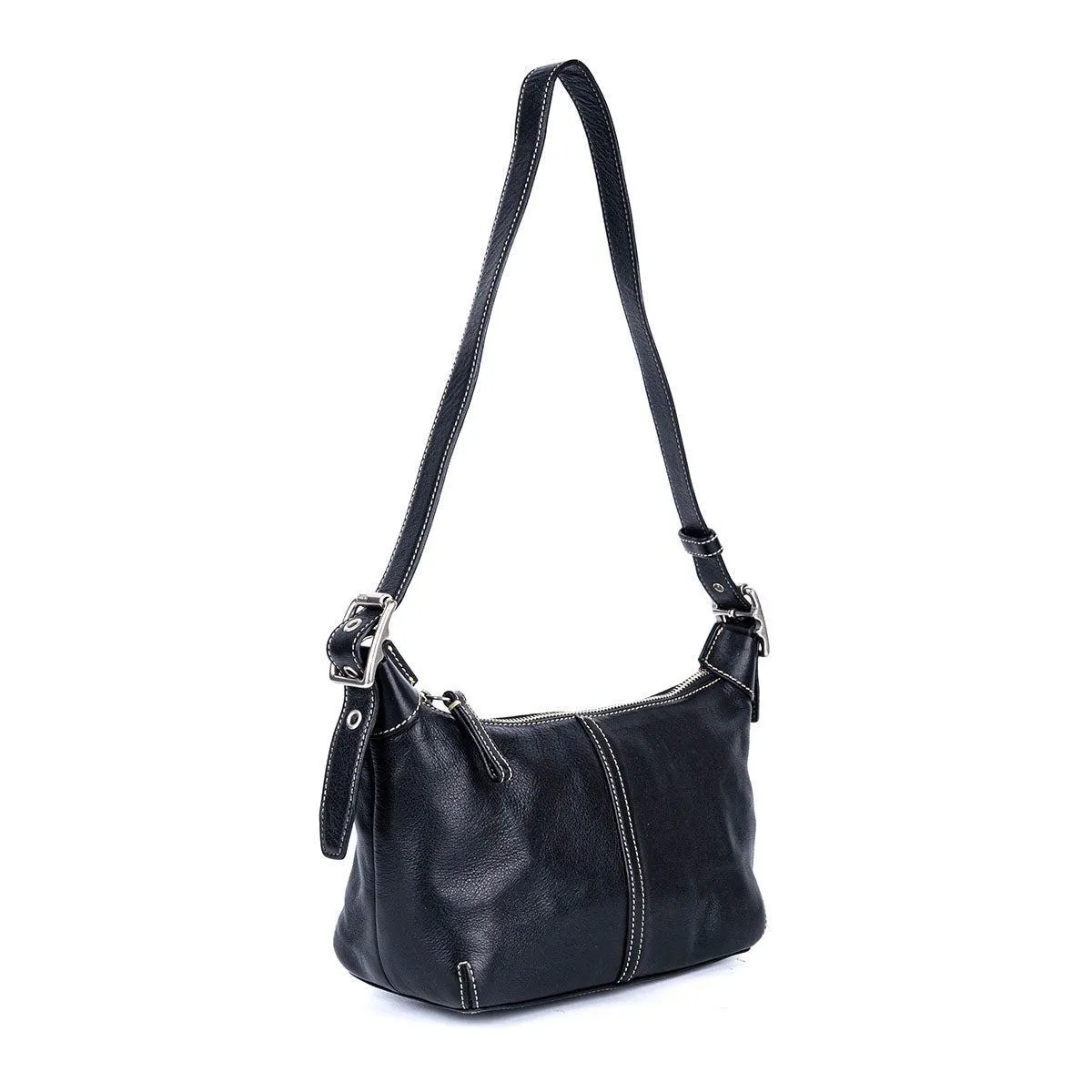 Coach Side Buckle Hobo Bags Leather Black Colour For Women