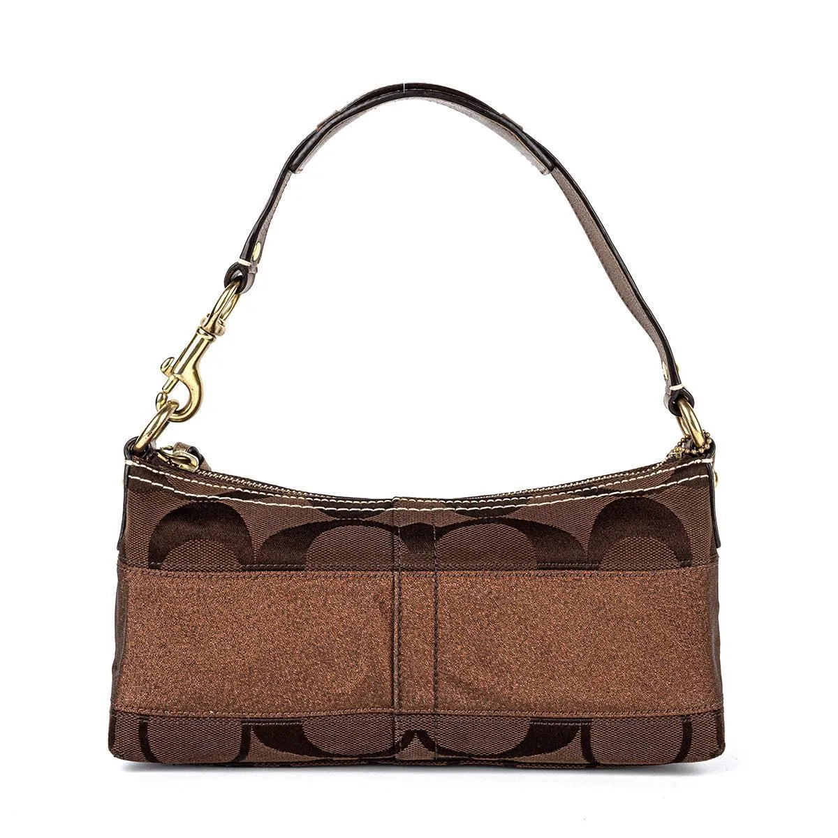 Coach Signature Hobo Bags Fabric Brown Colour For Women