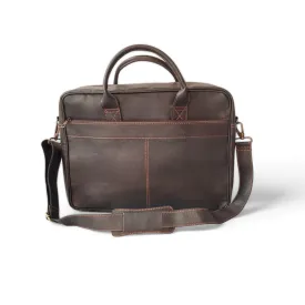 Coffee Brown Men's Leather Laptop Bag