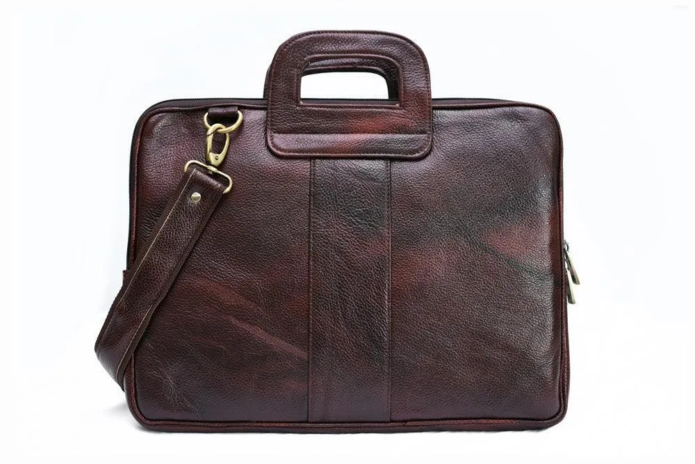 Combo Of 2 , Brown Leather Backpack And Laptop Briefcase .