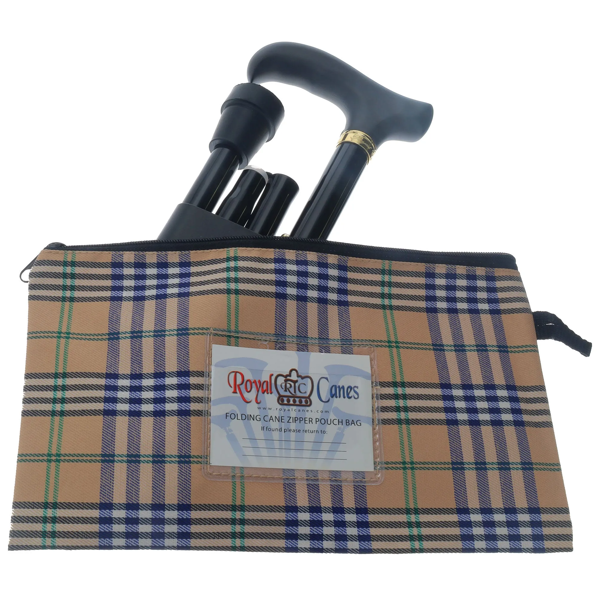 Compact Folding Cane Zipper Bag 12"x6.25" - Must-Have!