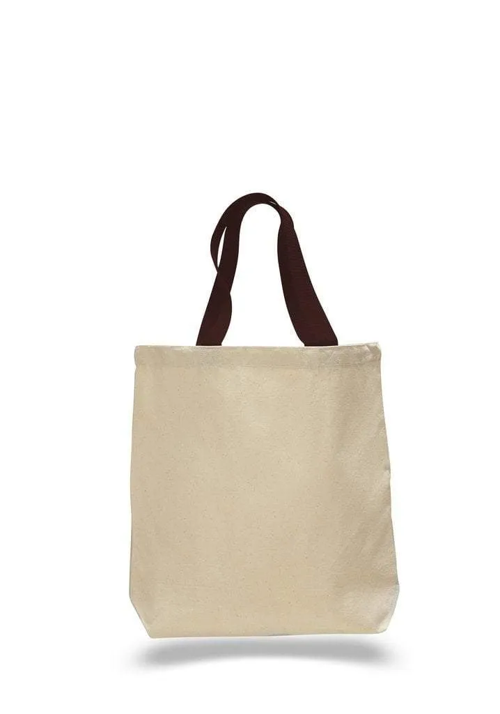 CUSTOM COTTON CANVAS TOTE BAGS WITH CONTRAST HANDLES