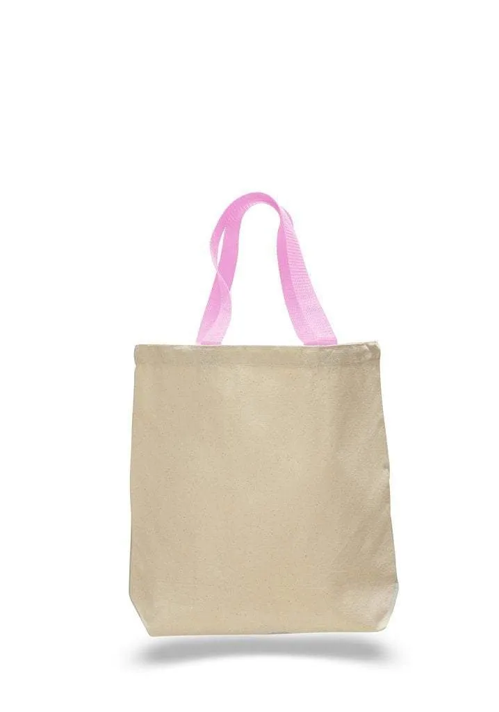 CUSTOM COTTON CANVAS TOTE BAGS WITH CONTRAST HANDLES