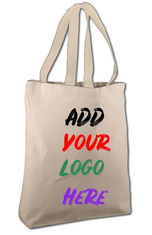 CUSTOM COTTON CANVAS TOTE BAGS WITH CONTRAST HANDLES