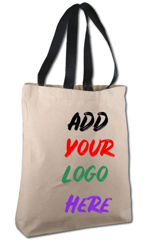 CUSTOM COTTON CANVAS TOTE BAGS WITH CONTRAST HANDLES