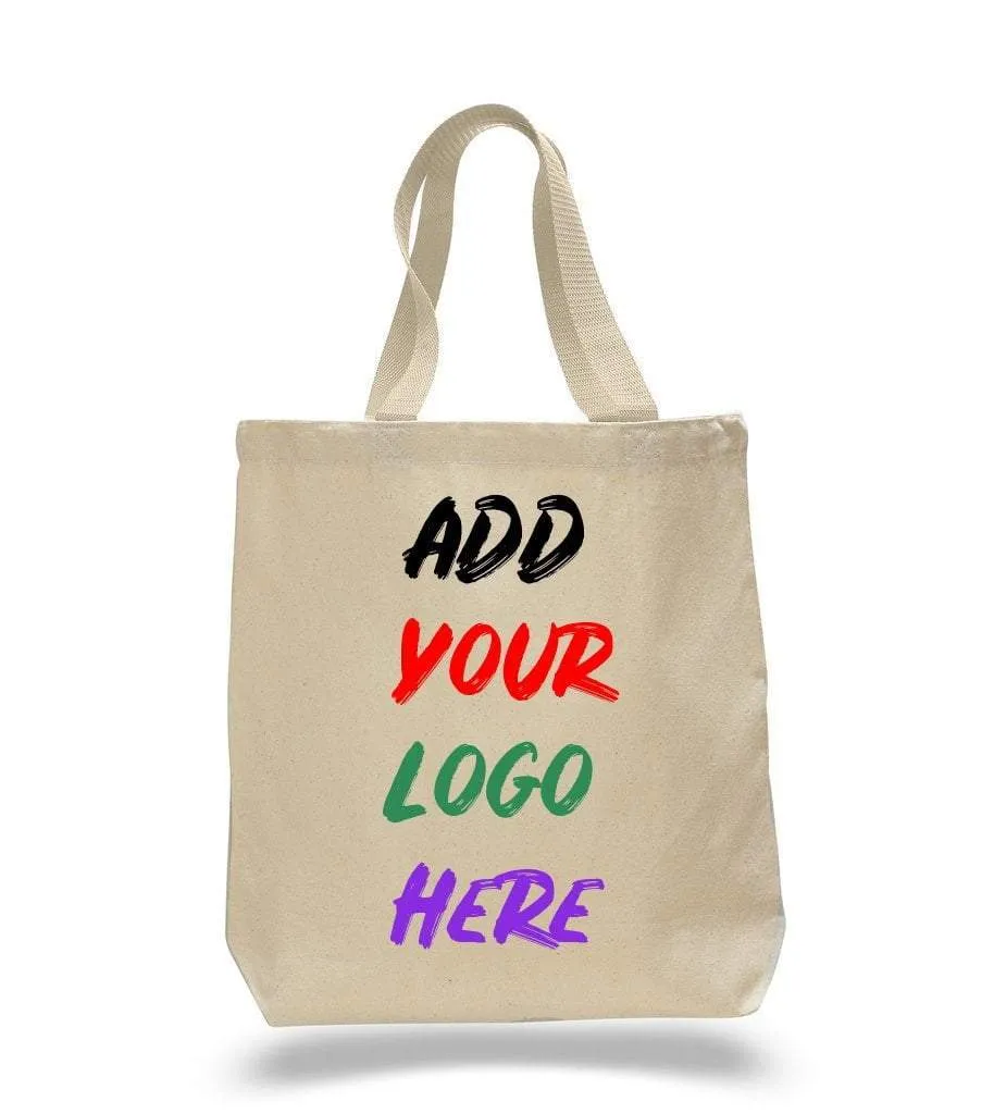 CUSTOM COTTON CANVAS TOTE BAGS WITH CONTRAST HANDLES