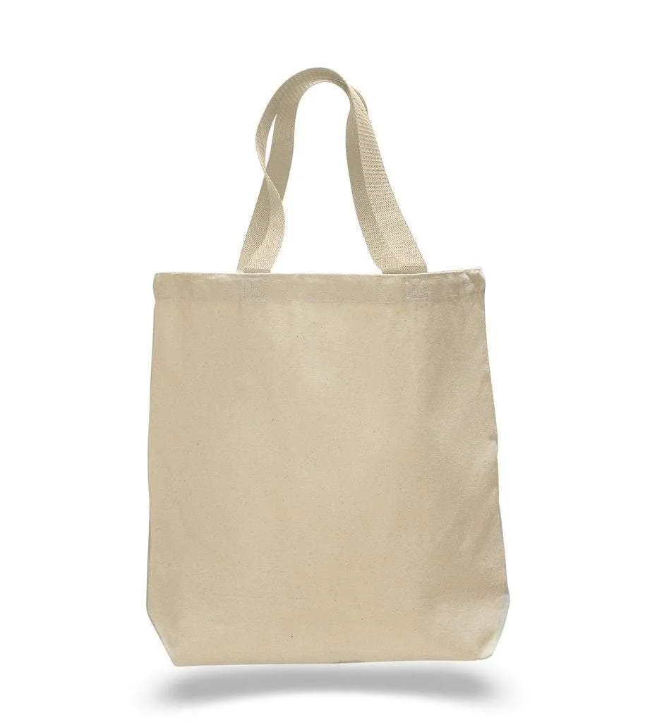 CUSTOM COTTON CANVAS TOTE BAGS WITH CONTRAST HANDLES