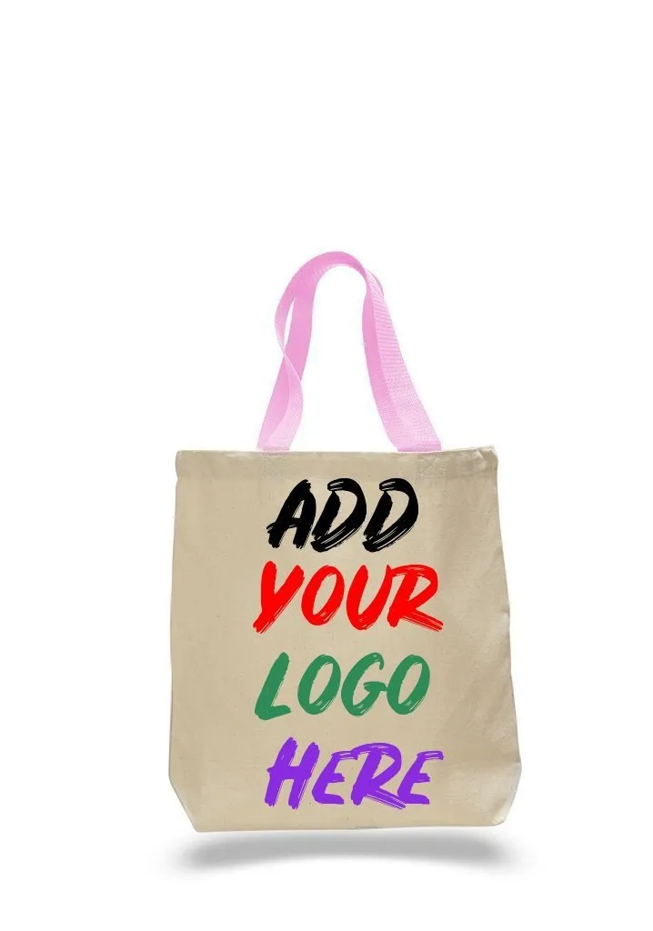 CUSTOM COTTON CANVAS TOTE BAGS WITH CONTRAST HANDLES